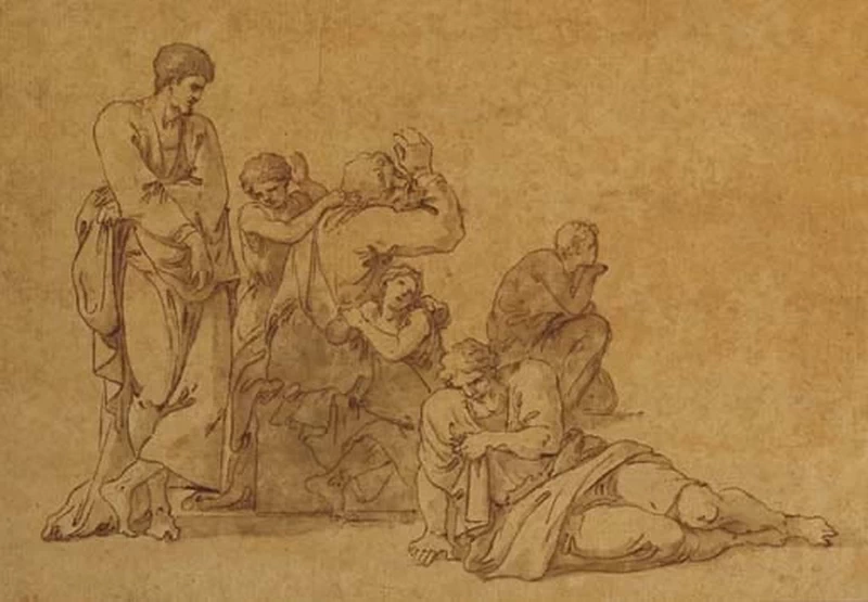 Un gruppo di figure dolenti